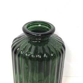 Green Ribbed Vase 10cm