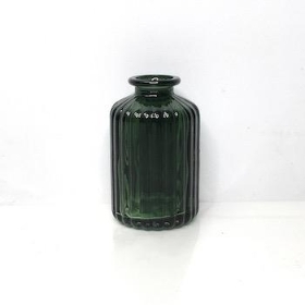 Green Ribbed Vase 10cm