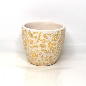 Yellow Leaf Pot 14cm