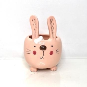 Pink Rabbit Ceramic Pot 15cm
