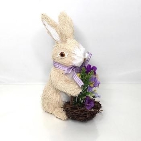 Easter Rabbit With Basket 19cm