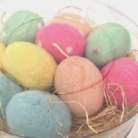 Colourful Felt Eggs x 10