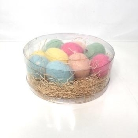 Colourful Felt Eggs x 10