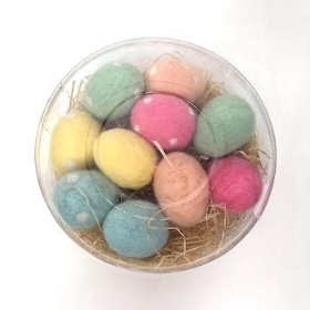 Colourful Felt Eggs x 10