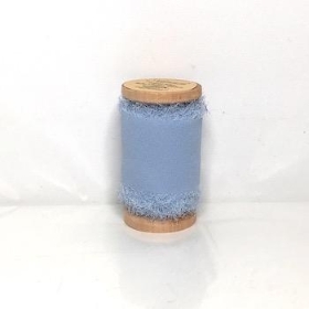 Powder Blue Frayed Edge Chiffon Ribbon 50mm