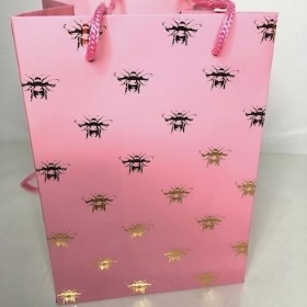 Pink Gold Bee Hand Tie Bags x 10