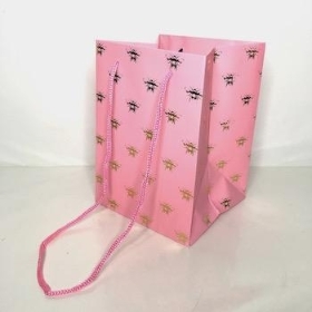 Pink Gold Bee Hand Tie Bags x 10