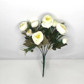 Ivory Ranunculus Bush 28cm