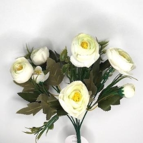 Ivory Ranunculus Bush 28cm