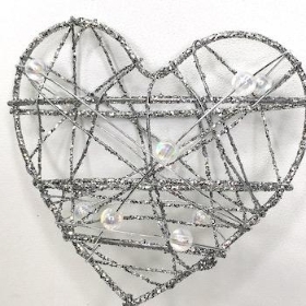 Silver Heart Wand 36cm