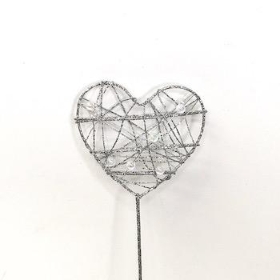 Silver Heart Wand 36cm