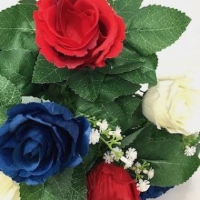 Red White Blue Rose Bush 42cm