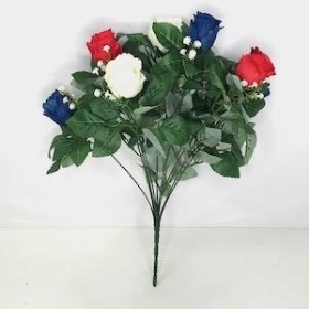 Red White Blue Rose Bush 42cm