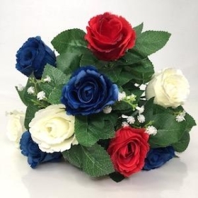 Red White Blue Rose Bush 42cm