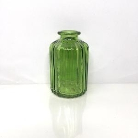 Green Ribbed Vase 10cm