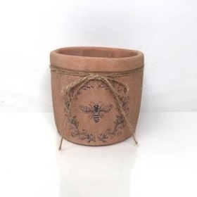 Terracotta Grey Bee Pot 12cm