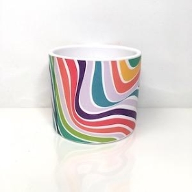 Rainbow Print Pot 12cm
