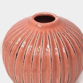 Pink Round Ceramic Vase 14cm
