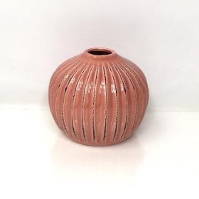 Pink Round Ceramic Vase 14cm