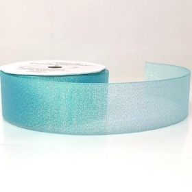 Ice Blue Candy Shimmer Ribbon 38mm