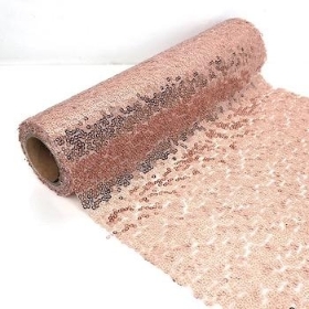 Rose Gold Sequin Table Runner 25cm