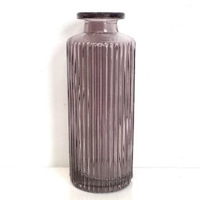 Amethyst Ribbed Vase 13cm