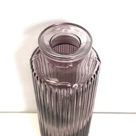 Amethyst Ribbed Vase 13cm