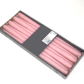 Rose Pink Large Tapered Candle x 8