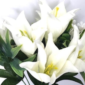 Ivory Lily Bush 35cm 