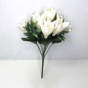 Ivory Lily Bush 35cm 