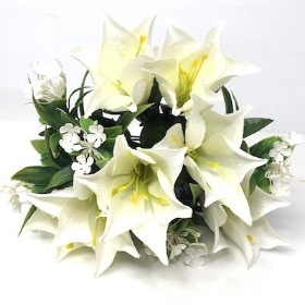 Ivory Lily Bush 35cm 