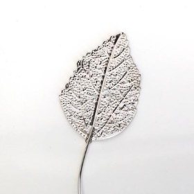 Silver Rose Leaf x 6