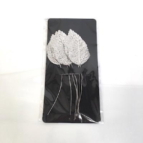 Silver Rose Leaf x 6