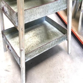 Wooden Ladder With Metal Trays 154cm