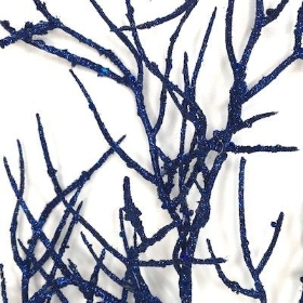 Royal Blue Glitter Twig 55cm