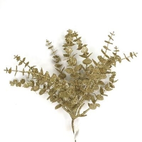 Gold Glitter Eucalyptus Pick 31cm