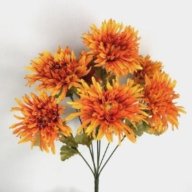 Orange Needle Chrysanthemum Bush 42cm