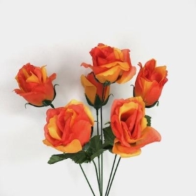 Orange Rosebud Bush 36cm