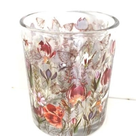 Flower Print Tealight Holder 8cm