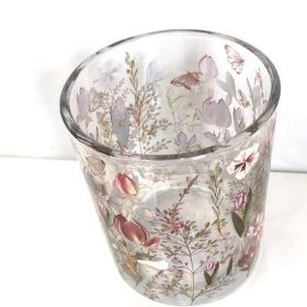 Flower Print Tealight Holder 8cm