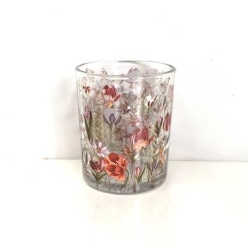 Flower Print Tealight Holder 8cm