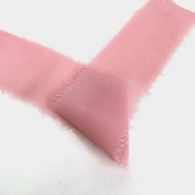 Dusky Pink Frayed Edge Chiffon Ribbon 50mm