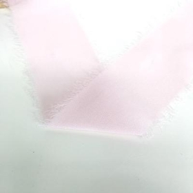 Light Pink Frayed Edge Chiffon Ribbon 50mm