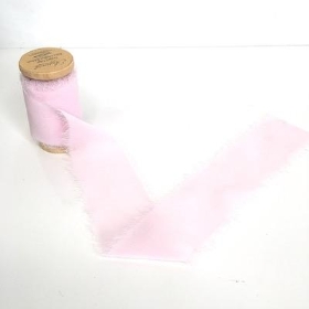 Pink Frayed Edge Chiffon Ribbon