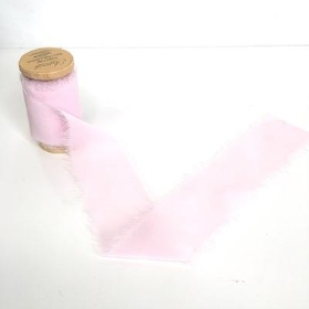 Light Pink Frayed Edge Chiffon Ribbon 50mm