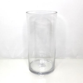 Clear Glass Cylinder Vase 25cm