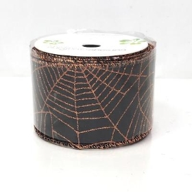 Black Spiders Web Ribbon 60mm