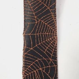 Black Spiders Web Ribbon 60mm