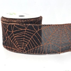 Black Spiders Web Ribbon 60mm