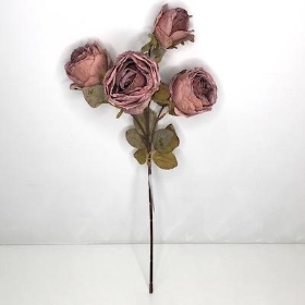 Mauve Dried Rose Spray 54cm